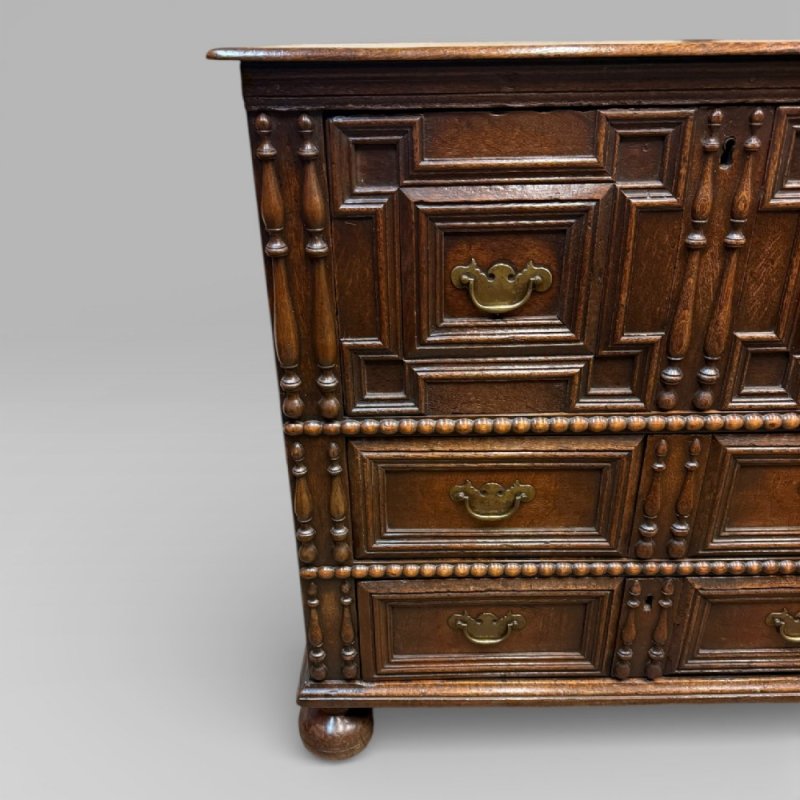 Antique 17th Century Oak Jacobean Chest Of Drawers - Image 7